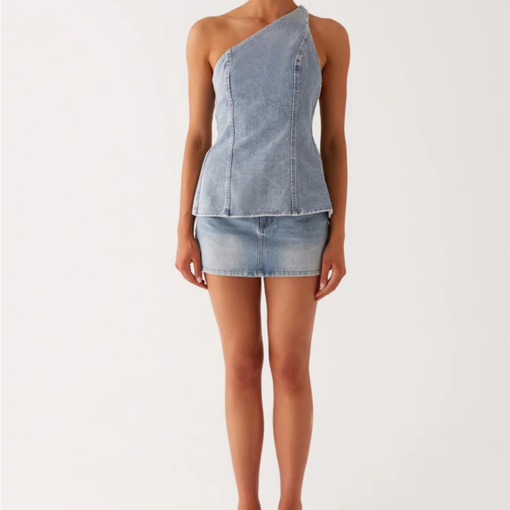 Peppermayo Light Blue Denim Mini Skirt